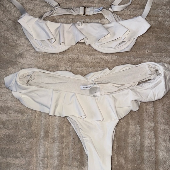 WeWoreWhat Cream Ruffle Bikini - Picture 3 of 4